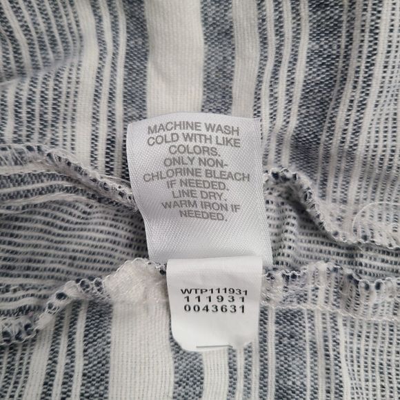 J Jill Shorts Womens XLarge Off White Grey Striped Linen Blend High Rise Pull On - Picture 10 of 10